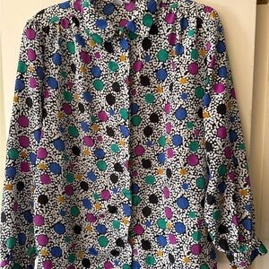 Vintage 80s/90s Polka Dot Button-Up Party Shirt